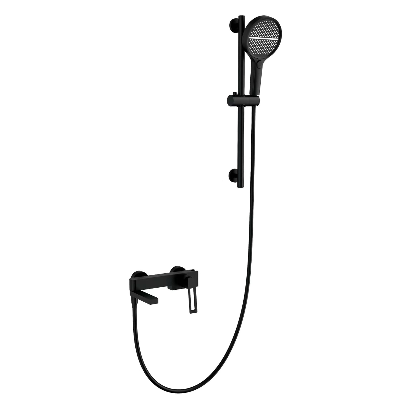 Iswed Minimalist Round Handheld Shower Head B'Aġġustament Għoli