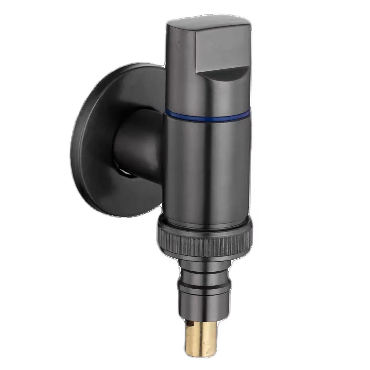 Bright Chrome Gun Griż Washing Machine Water Stop Valve
