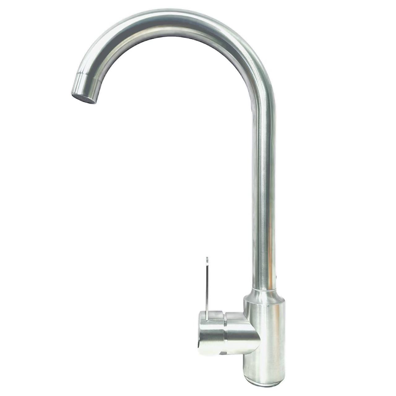 Faucet tas-sink li jdur b'manku wieħed Slim ta' l-istainless steel brushed Faucet tas-sink li jdur b'manku wieħed Slim ta' l-istainless steel brushed