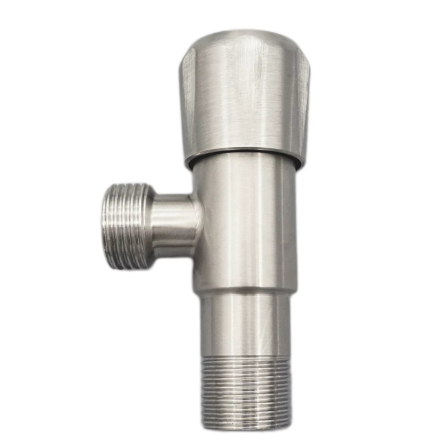 Brushed Stainless Steel Valv ta 'l-angolu tad-dħul ta' l-ilma sħun u kiesaħ universali