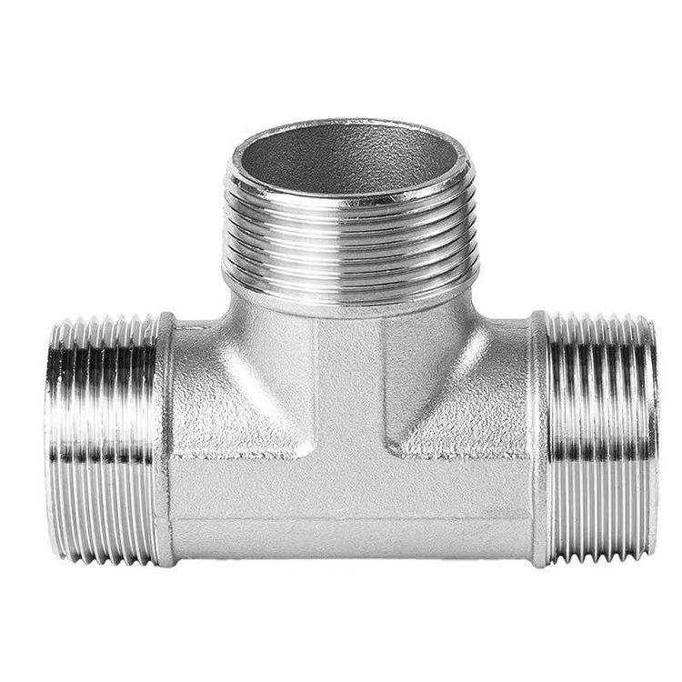 BSP Stainless Steel Female Threaded Tee għal Plumbing