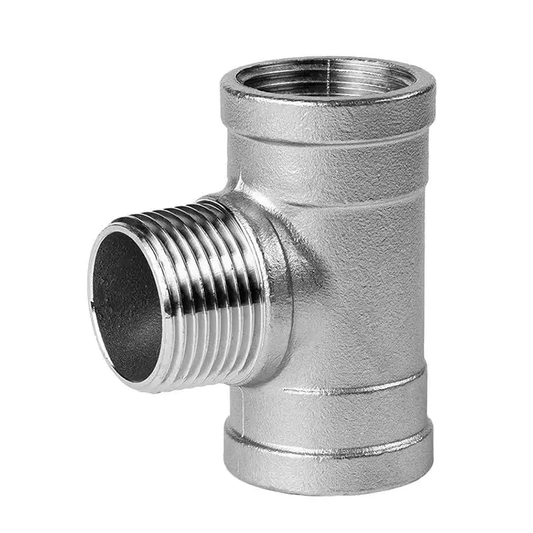 BSP Threaded Stainless Steel Male-Female-Male Pipe Tee
