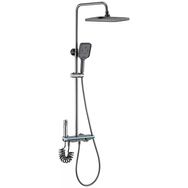 Diġitali Led Dawl Piano Key Kbir Panel Shower Head Set