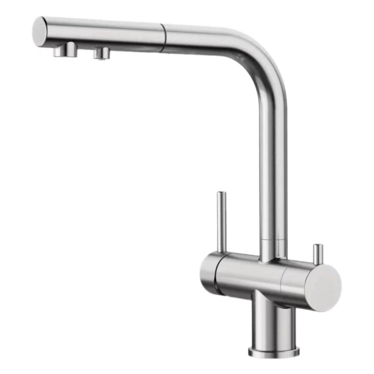 Kontroll Doppju, Faucet tal-Purifikatur tal-Ilma tal-Kċina Pull-Out b'Immaniġġjar Doppju Kontroll Doppju, Faucet tal-Purifikatur tal-Ilma tal-Kċina Pull-Out b'Immaniġġjar Doppju