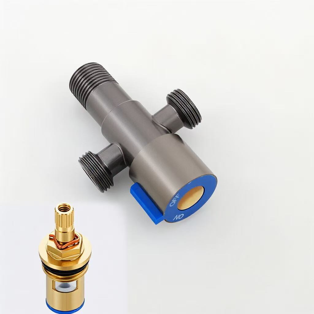 Gun Grey Single-Control Three-Way Inlet Angle weter Valve