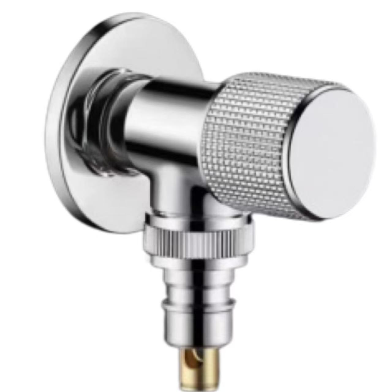 Mirror Chrome Knurled Pum Washing Machine Water Stop Valve