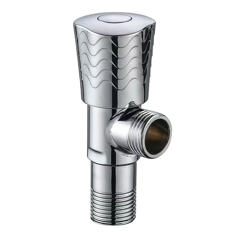 Mirror-Finish Bright Chrome Wave Pattern Angle Valve Mirror-Finish Bright Chrome Wave Pattern Angle Valve