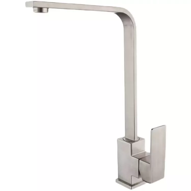 Kċina brushed kwadra b'seba' karattri faucet sħun u kiesaħ a